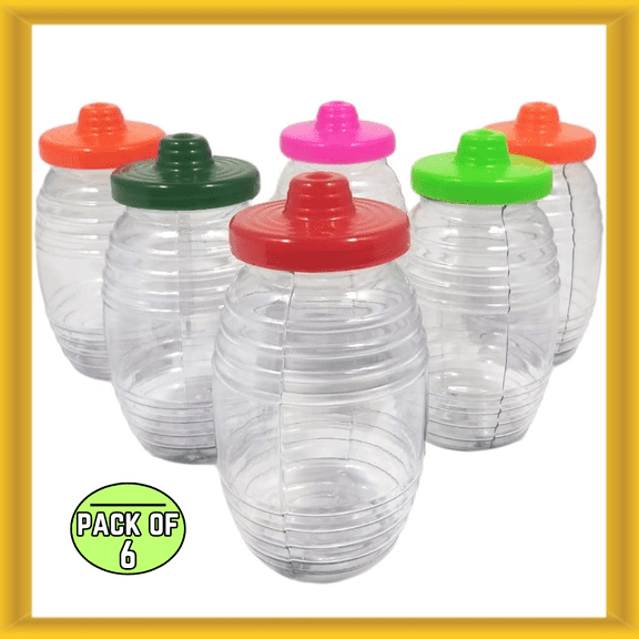 Mexican Style 16 oz Mini Plastic Barrel with Straw & Lid Traditional Vitroleros
