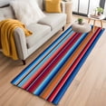 thumbnail image 1 of Mexican Style 2'x6' Runner Rugs for Hallway Kitchen Bedside Non Slip Washable, Colorful Mexico Stripes Ombre Red Blue Entryway Rug Runners with Rubber Backing, Long Carpet Runner for Laundry Room, 1 of 8