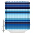 thumbnail image 1 of Mexican Style Bathroom Shower Curtains with 12 Hooks Polyester Waterproof Shower Curtain for Stalls and Bathtubs Colorful Mexico Stripes Ombre Blue Decorative Bathroom Privacy Curtain 66x72 Inches, 1 of 9