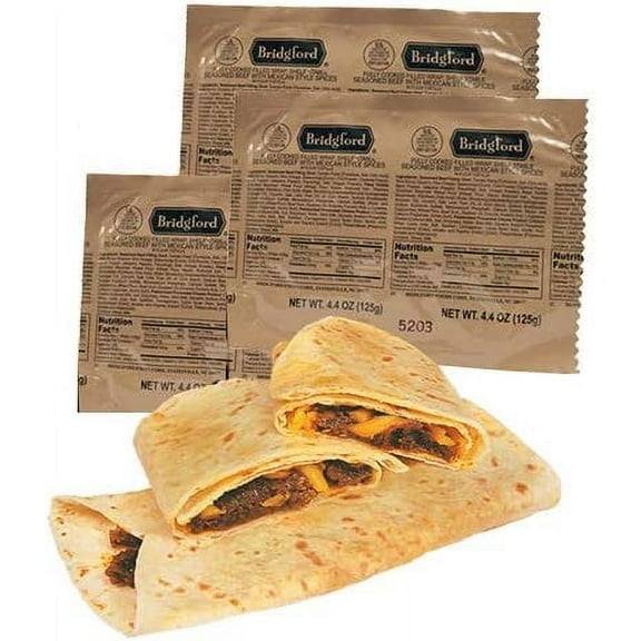 Mexican Style Beef Taco 3 Pack - Bridgford MRE Ready to Eat Meal