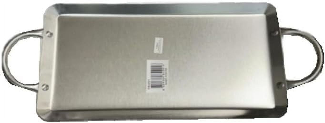 Mexican Style Comal Plano Griddle Acero Flat Grill Stainless Steel Rectangular Cuadrado W/Handle Hanger 16.5x8.5"