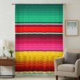 thumbnail image 1 of Mexican Style Sheer Curtains 63 Inches Long, Colorful Mexico Stripes Green Red Pink Light Filering Curtains, Breathable Simi Curtain Privacy Drapes for Living Room Lightweight Window Treatment, 1 of 9