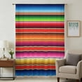thumbnail image 1 of Mexican Style Sheer Curtains 63 Inches Long, Colorful Mexico Stripes Red Blue Light Filering Curtains, Breathable Simi Curtain Privacy Drapes for Living Room Bedroom Lightweight Window Treatment, 1 of 8