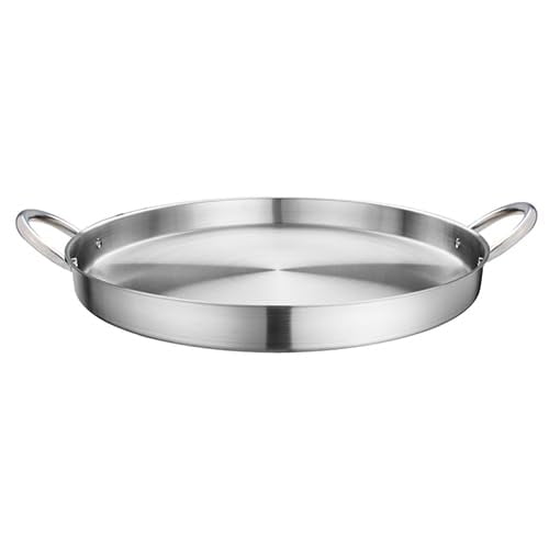 Mexican Style Stainless steel flat surface Round Redondo Comal Roaster 16 inches Large Handles
