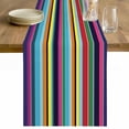 thumbnail image 1 of Mexican Style Table Runner - 72 Inch Long Colorful Mexico Stripes Blue Yellow Cotton and Linen Blended Dress Scarves Farmhouse Table Runner for Kitchen Dining, Coffee Table, 13" x 72", 1 of 8