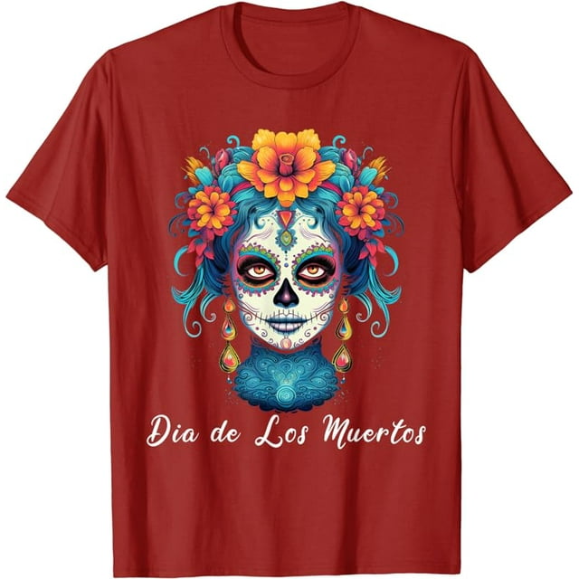 Mexican Sugar Skull Girl Halloween Day Of The Dead TShirt