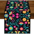 thumbnail image 1 of Mexican Table Runner for Cinco De Mayo Decoration Fiesta Party Supply Day of The Dead Linen Home Dining Room Kitchen Decor, 1 of 5