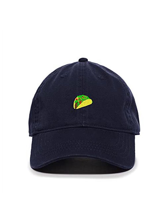 Mexican Taco Baseball Cap Embroidered Cotton Adjustable Dad Hat Navy