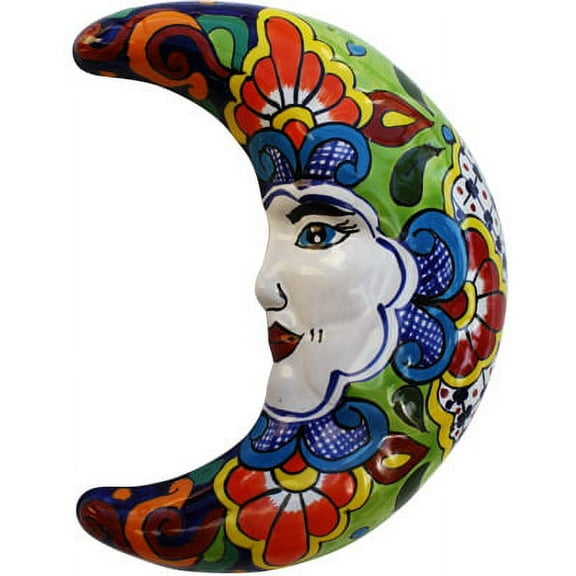Mexican Talavera Ceramic Moon Face
