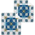 thumbnail image 1 of Mexican Talavera Ceramic Pattern Washcloth 12x12in Set, 4 Pack Absorbent Cotton Towel Square Kitchen Dishes Towels, Soft Cleaning Face Hand Towel Fast Drying, 1 of 7