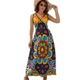thumbnail image 1 of Mexican Talavera Flower Sleeveless Dress Dresses Women Summer Evening Dresses Ladies Bohemia Long Dresses, 1 of 9
