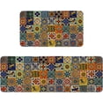 thumbnail image 1 of Mexican Talavera Kitchen Rugs Sets of 2 Non Slip Washable, Mexican Tile Kitchen Mats for Floor 2 Piece Home Decor, 1 of 5
