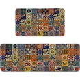 thumbnail image 1 of Mexican Talavera Kitchen Rugs Sets of 2 Non Slip Washable, Mexican Tile Kitchen Mats for Floor 2 Piece Home Decor, 1 of 7