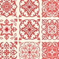 thumbnail image 1 of Mexican Talavera Peel and Stick Wallpaper Red White Tile Floral Geometric pink Wall Mural 17.7in x 9.8ft Self Adhesive Removable Wall Paper Renter Friendly Wallpaper for Bedroom, 1 of 8