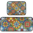 thumbnail image 1 of Mexican Talavera Tile Kitchen Rugs and Mats Set 2 Piece Non Slip Washable Runner Rug Set of 2 for Floor Home Kitchen Laundry Decorative, 1 of 5