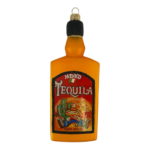 Mexican Tequila Bottle Polish Blown Glass Christmas Ornament Tree Decoration