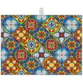 thumbnail image 1 of Mexican Tile Dish Drying Mat,Boho Tradicion Drying Rack Pad Countertop Dishes Ultra Absorbent Microfiber Kitchen Counter Mat for Coffee Countertop Decor 18x24 Inch, 1 of 7