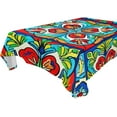 thumbnail image 1 of Mexican Tile Rectangle Tablecloth Waterproof Polyester Table Clothative Stain Resistant & Wrinkle Resistant Washable Table Cover for Dining Table/Party/Camping 60x90 Inch Decor Gift, 1 of 7