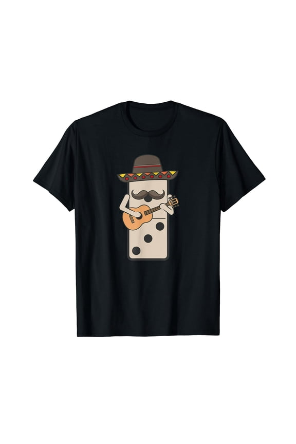 Mexican Train Dominoes Funny Shirt With Guitar and Sombrero
