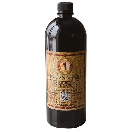 Pure Dark Mexican Vanilla Extract Gluten Free Vanilla for Baking Cakes, Cookies, Desserts, Coffee & Beverages Natural, Bold Flavour 33.81 fl oz bottle