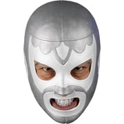 Mexican Wrestler Mask Silver Legend Adult Lucha Libre Costume Classic Mask for Halloween