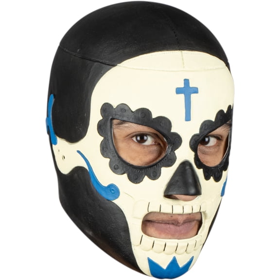 Mexican Wrestler Mask Sweet Death Skull Adult Lucha Libre Costume Day of the Dead Style