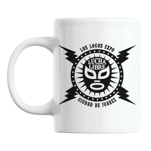 Mexican Wrestling feat. Luchador Mask White Ceramic Coffee & Tea Mug (11oz)