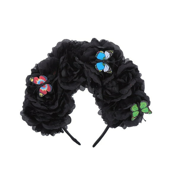 Mexicans Flower Crown Headband Halloween Party Costume Accessory Day of the Dead Headpiece Gothics Hair Accessories