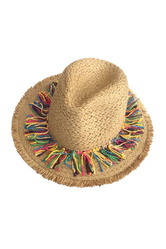 Mexicans Starw Hat Straw Hat Beach Hat with Colorful Sombrero Hat Straw Jazzs Hat Straw Fedoras Hat