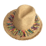 Mexicans Starw Hat Straw Hat Straw Fedoras Hat Beach Hat with Colorful Straw Jazzs Hat Sombrero Hat
