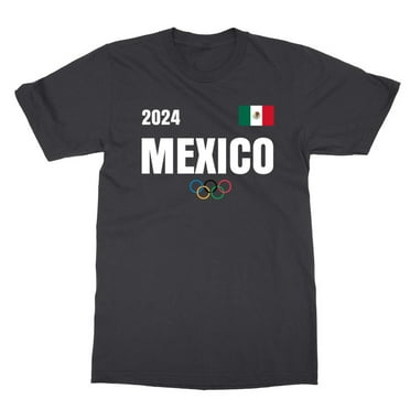 Mexico 2024 National Team Flag Paris Summer Games Unisex T-Shirt (Black, Small)