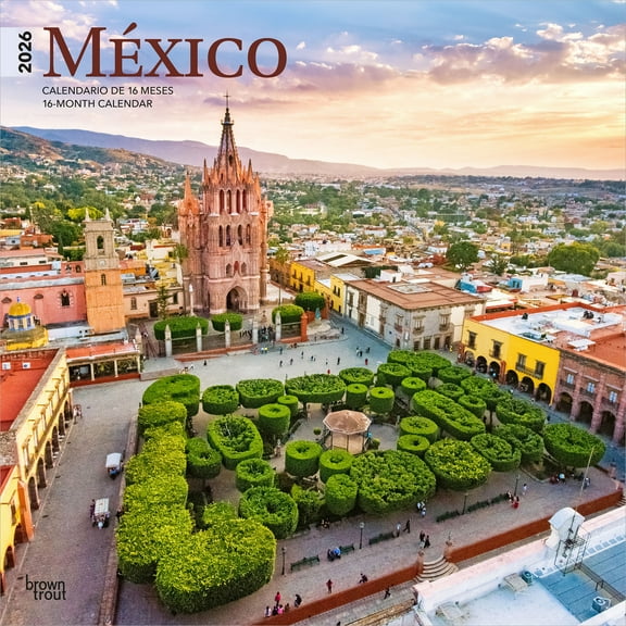 Mexico | 2026 12x24" (Hanging) Square Wall Calendar | Plastic-Free | BrownTrout