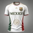 thumbnail image 1 of Mexico 2026 Soccer Cup Jersey for Men, V-Neck Short Sleeve T-Shirt, Retro Cactus & Sun Graphic Sports Soccer Top, Quick Dry Breathable Fan Support Tee, Athletic Casual Summer Shirt 1Pc White L, 1 of 4