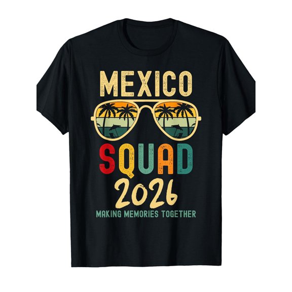 Mexico 2026 Squad Matching Family T-Shirts - 100% Cotton Crew Neck Short Sleeve Tees with Team Logo Print, S-XXXL Group Shirts for Vacations, Birthdays, Christmas Gifts & Parties (Matching Outfits)