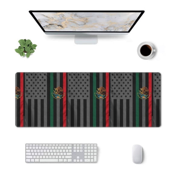 Mexico-America-Flag Large Gaming Mousepad For Office Computers Laptop Table Mouse Mat Accessory 11.8 X 31.5 Inches