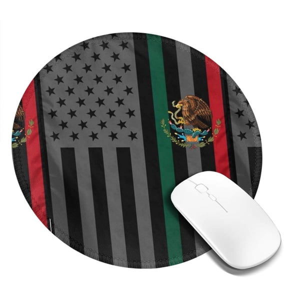 Mexico-America-Flag Small Round MousePad for Wireless Computer Laptop, Office Desk Accessories 7.9 x 7.9 inch