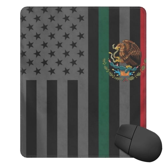 Mexico-America-Flag Square Mousepad Non Slip Rubber Base Mouse Mat For Office Laptop 11.8"X9.8" Inch