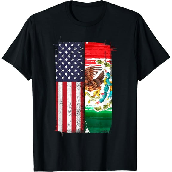 Mexico America Flag USA Pride Patriot Half Mexican American T-Shirt