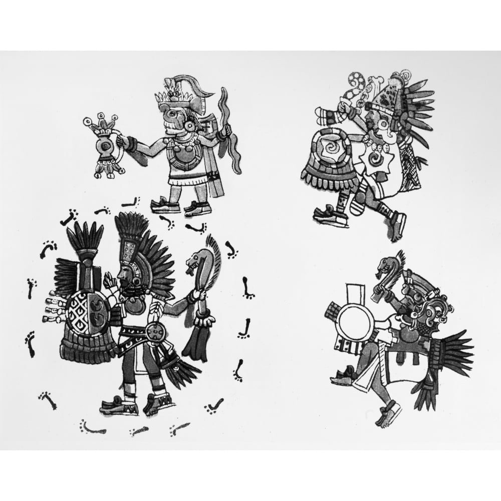 Aztec Men Text Mexico Aztec Ceremony. Nfour Aztec Men Or Deities Depicted In A ...