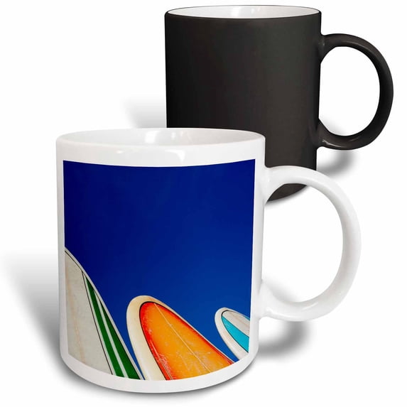 3drose, Mexico, Baja California, Cerritos Beach, Surfboard Rental Shop., 11oz Magic Transforming Mug