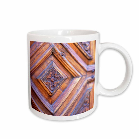 3drose, Mexico, Baja, San Ignacio, Mission Wooden Doorway - Sa13 Rti0013 - Rob Tilley, 11oz Mug