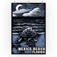 thumbnail image 1 of Mexico Beach, Florida - Sea Turtle on Beach - Scratchboard - Lantern Press Poster (24x36 Giclee Gallery Print, Wall Decor Travel Poster), 1 of 1