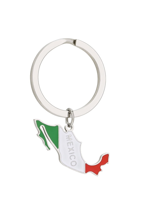 Mexico Border Line Map Flag Keychain Stainless steel Charm Pendant Keyring Remembrances Jewelry Support Mexico Gift
