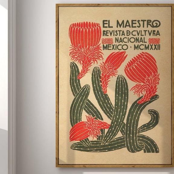 Mexico Cactus Art Print: Vintage Boho Wall Decor UNFRAMED PAPER POSTER, Home Decor