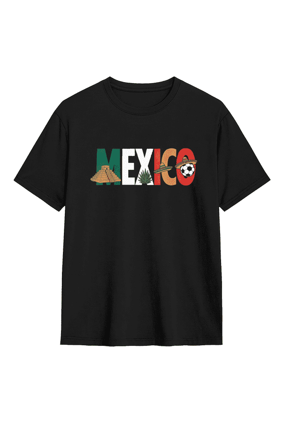 Mexico Cactus Retro Graphic Tee For Men And Women, Travel Western Cotton Short Sleeves T-Shirt