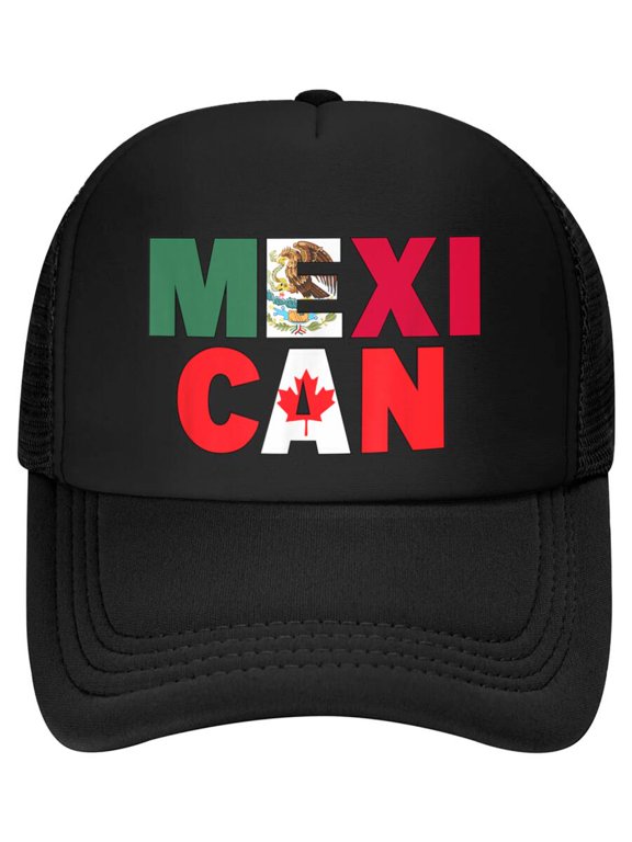 Mexico Canada Flag Themed for Half Canadian Mexican Roots Baseball Cap