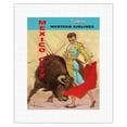 thumbnail image 1 of Mexico City - Bullfight Matador - Western Air Lines - Vintage Airline Travel Poster by José Maria Tuser Vázquez c.1960s - Fine Art Rolled Canvas Print 11in x 14in, 1 of 4