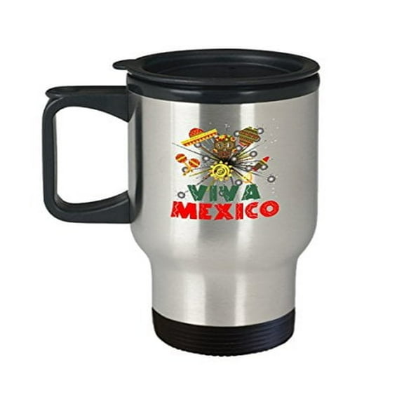 Mexico City Coffee Mug - 14 oz Stainless Steel Travel Cup - Perfect Mexican Gift