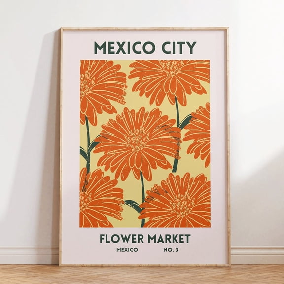 Mexico City Flower Market Print, Botanical Gallery Wall Art UNFRAMED PAPER POSTER, Home Decor, Vintage Gift, Living Room Dercor