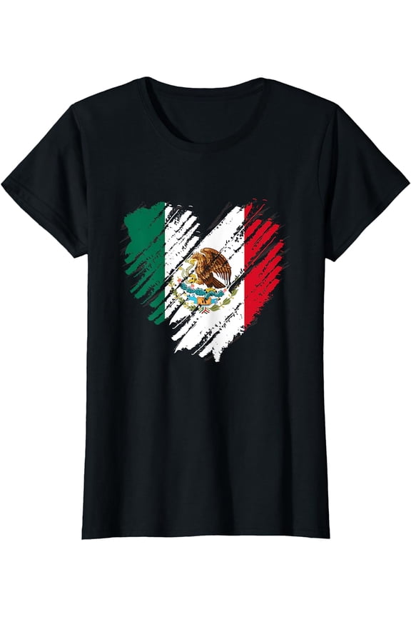 Mexico City Mexican Flag Heart Gift Mexico T-Shirt